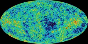 This is the Picture of Temperatures/Densities in the Cosmic Microwave Background. It was taken by the WMAP satellite! 